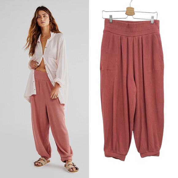 Free People Pants - Free People Better Days Jogger‎ Pants Pull-On Balloon Ribbed Pink Size Small